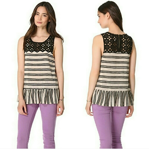 **SALE** FREE PEOPLE Molly striped peplum tank XS - Picture 1 of 7